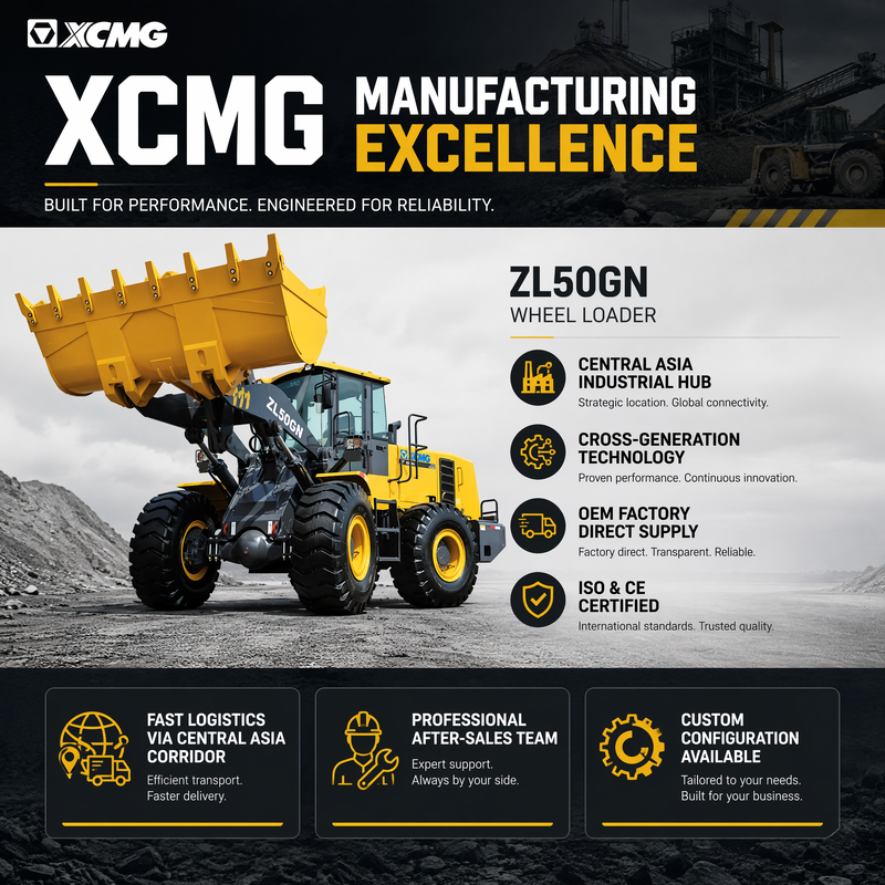 XCMG ZL50GN 5 tonnellate carica ruote frontali 3.2m3 Bucket Construction Heavy Duty Loader