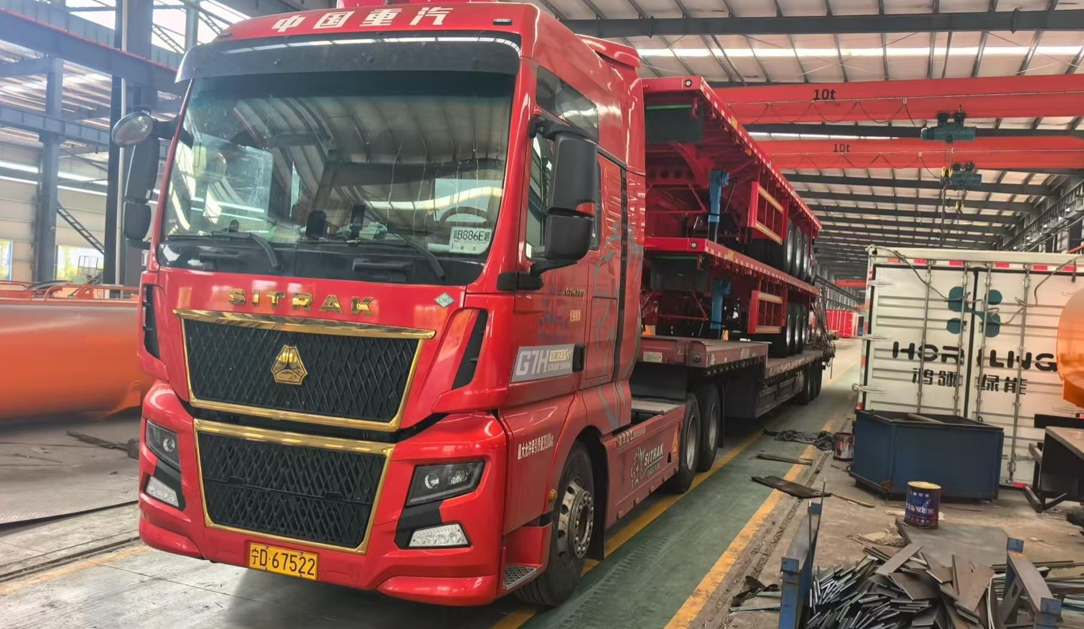 Fabbrica Custom 12,5 Meter 3-Axle Straight Beam Flatbed Semi-trailer Heavy-Duty Container Cargo Transport Trailer in vendita